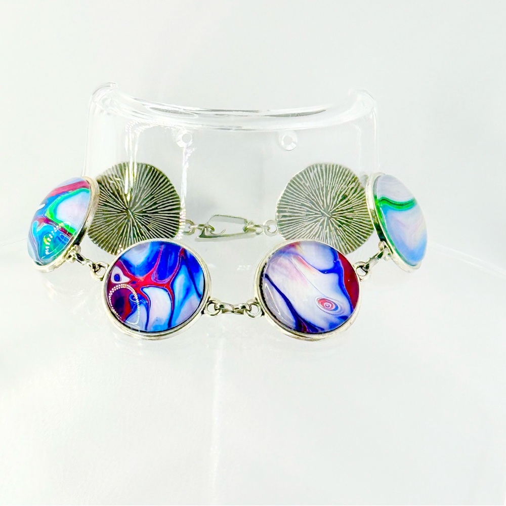 Multicolor Abstract Disc Bracelet - image 1